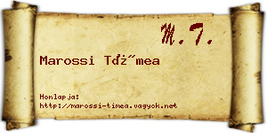 Marossi Tímea névjegykártya